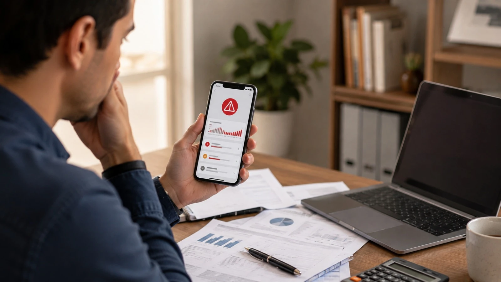Consumidor verificando possível negativação indevida em cadastro de inadimplentes